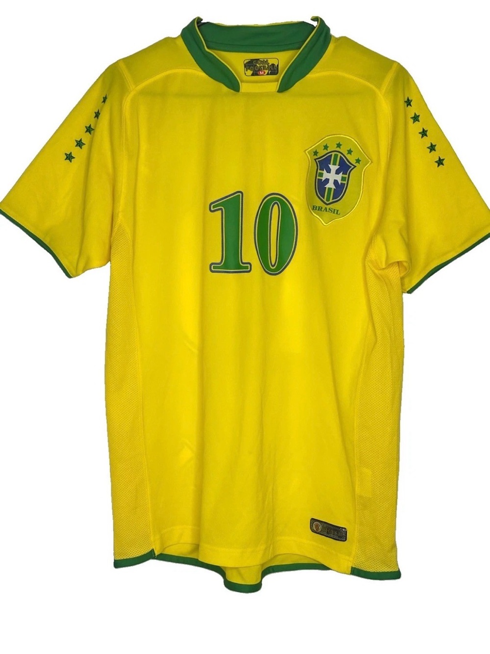 Brazil National Team #10 Soccer Jersey - Yellow/Green Size M